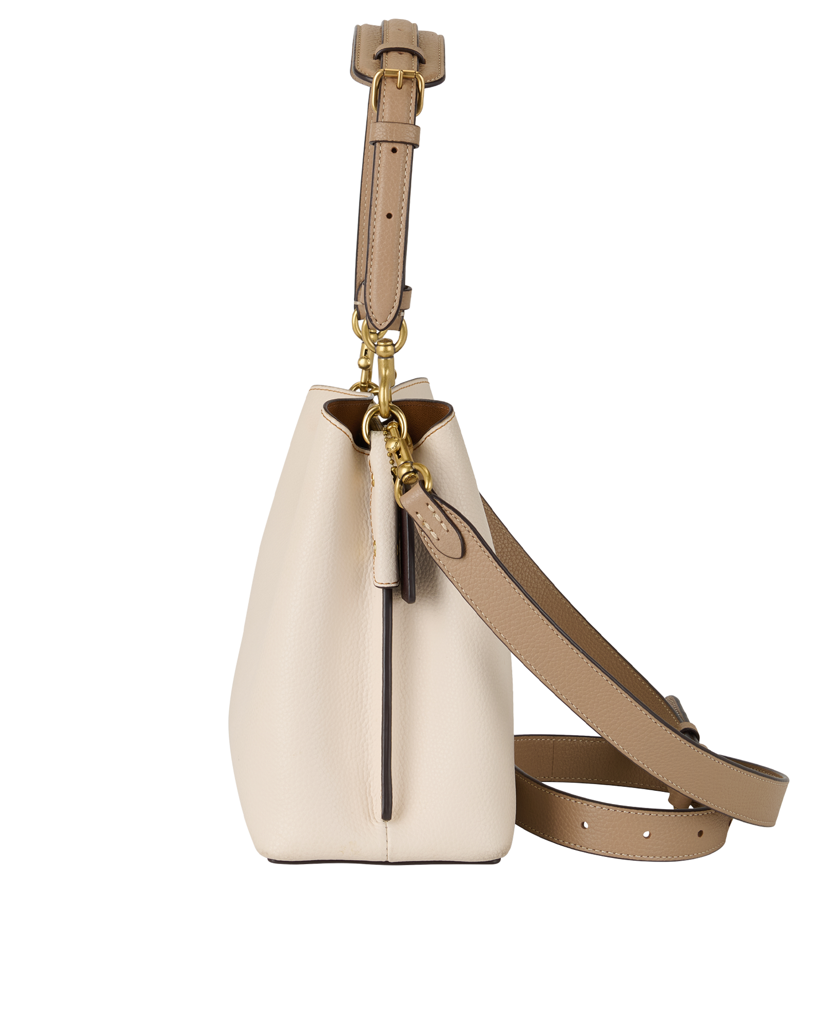 Willow Bucket Bag, &pound;195, Handbags, White, Leather, Bottom view